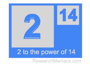 2 to the power of 14