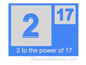 2 to the power of 17