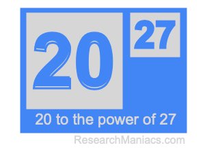 20 to the power of 27
