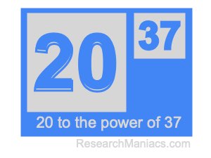 20 to the power of 37