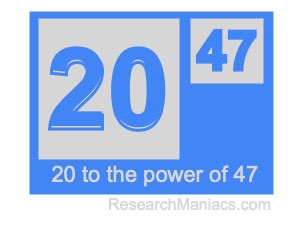 20 to the power of 47