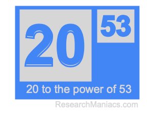 20 to the power of 53