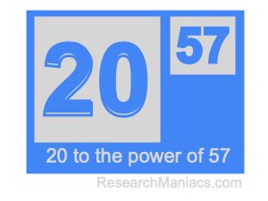 20 to the power of 57