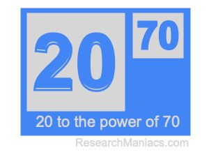 20 to the power of 70