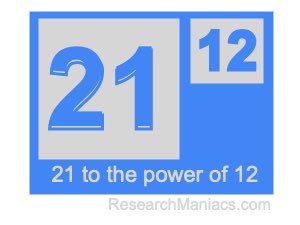 21 to the power of 12