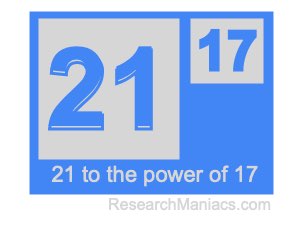21 to the power of 17
