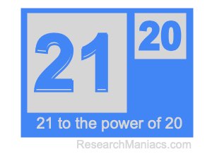 21 to the power of 20