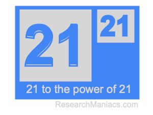 21 to the power of 21