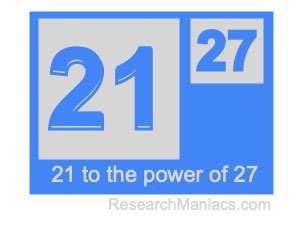 21 to the power of 27