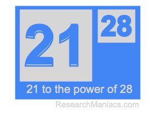 21 to the power of 28