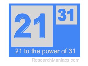 21 to the power of 31