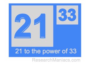 21 to the power of 33