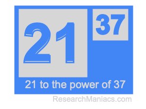 21 to the power of 37