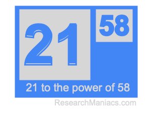 21 to the power of 58