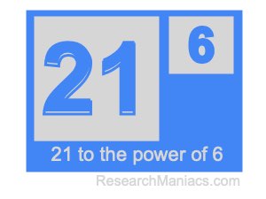 21 to the power of 6