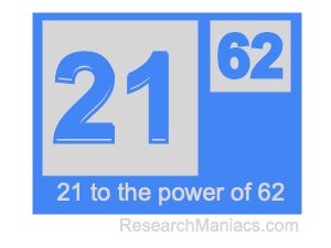 21 to the power of 62