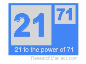 21 to the power of 71