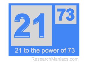 21 to the power of 73
