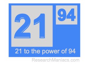 21 to the power of 94
