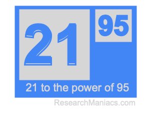 21 to the power of 95