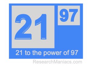 21 to the power of 97