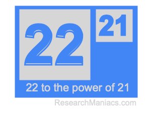 22 to the power of 21