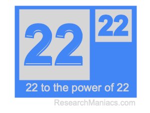 22 to the power of 22