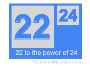 22 to the power of 24
