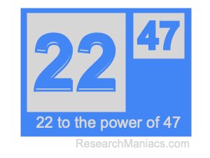 22 to the power of 47