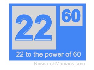 22 to the power of 60