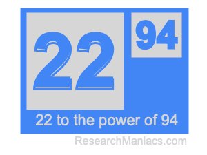 22 to the power of 94