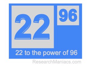 22 to the power of 96