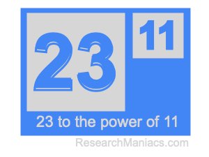 23 to the power of 11