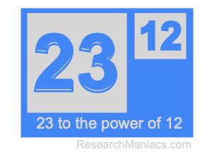 23 to the power of 12