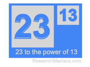 23 to the power of 13