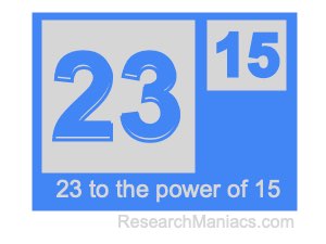23 to the power of 15