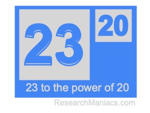 23 to the power of 20