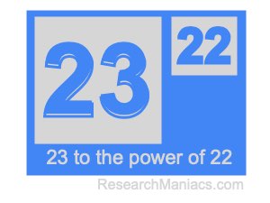23 to the power of 22