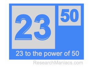 23 to the power of 50