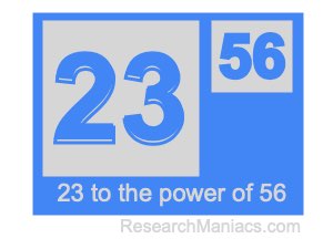 23 to the power of 56