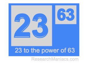 23 to the power of 63