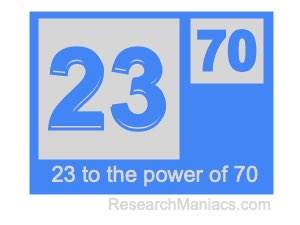 23 to the power of 70