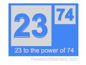 23 to the power of 74