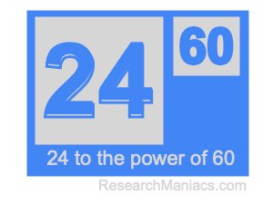 24 to the power of 60