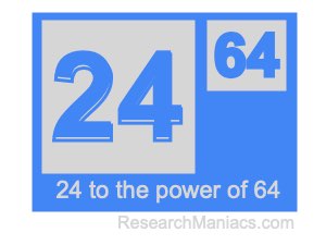 24 to the power of 64