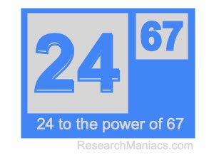 24 to the power of 67