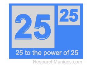 25 to the power of 25