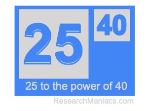 25 to the power of 40