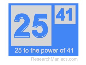 25 to the power of 41