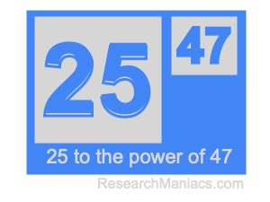 25 to the power of 47